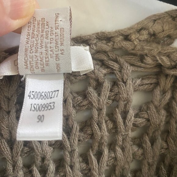 Chicos Chunky Knit Cardigan Sweater Womens M Beige Neutral Granny Cottagecore - Picture 4 of 8